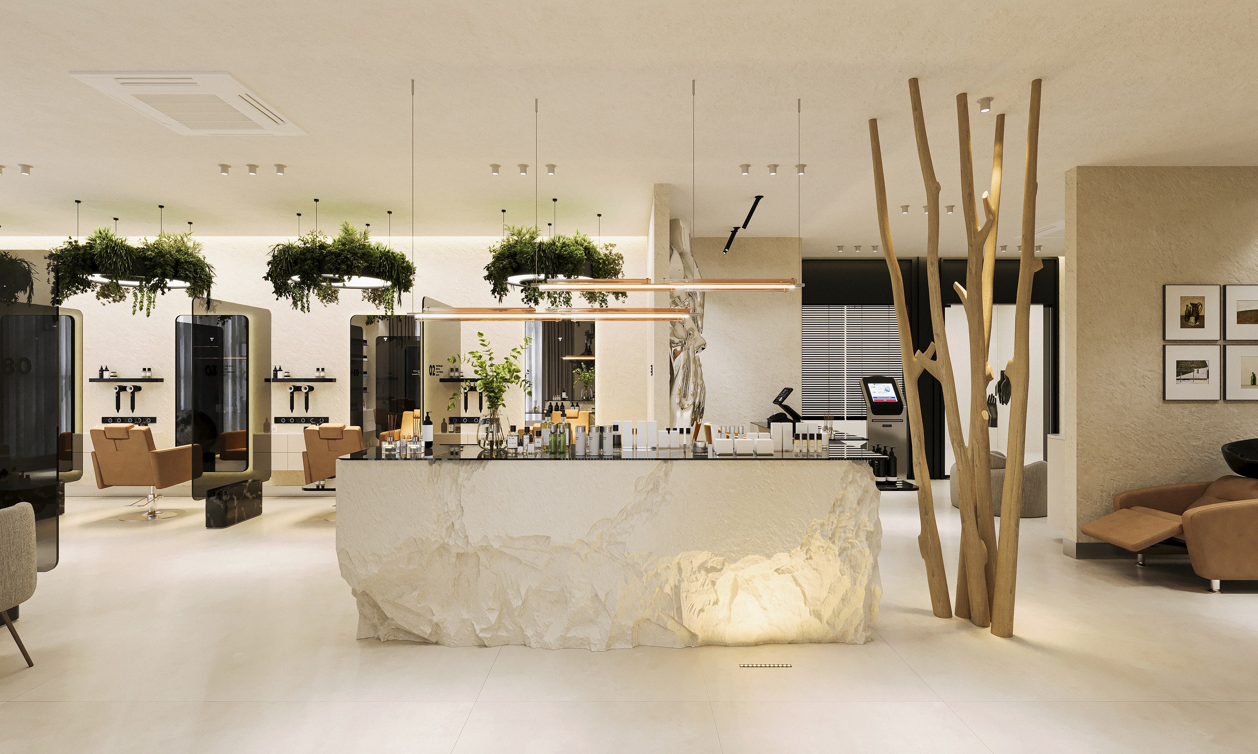 Matrix Salon — styling area